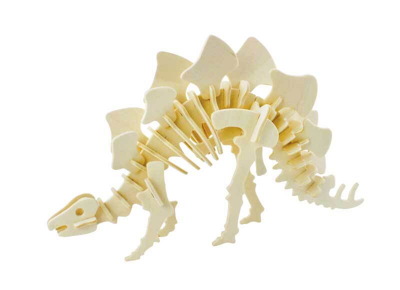 Kit en bois - Stégosaure, 27 x 7,5 x 15 cm