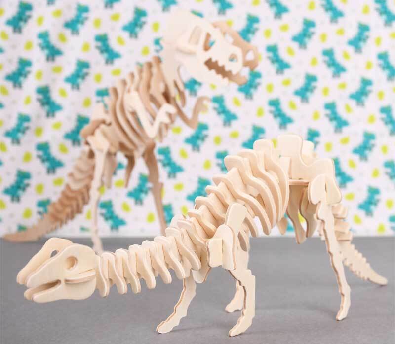 Houten bouwset dinosaurus, 35,5 x 7,5 x 12 cm