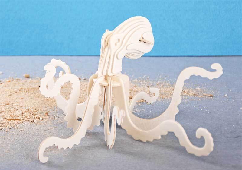 Houten bouwset octopus, 22,4 x 20 x 12,3 cm