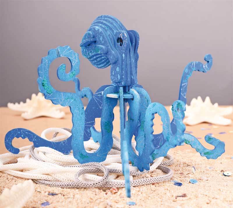 Houten bouwset octopus, 22,4 x 20 x 12,3 cm