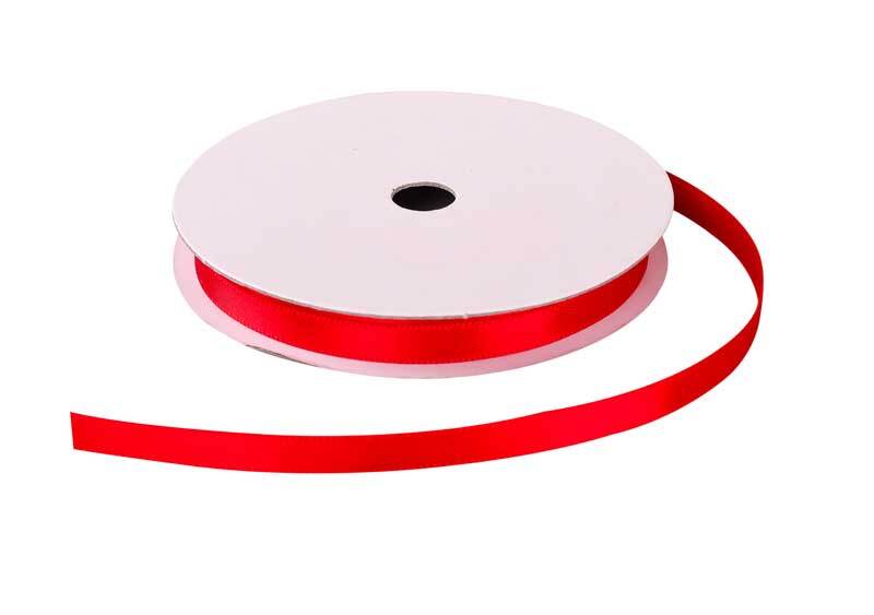 Satinband mit Webkante - 6 mm, rot