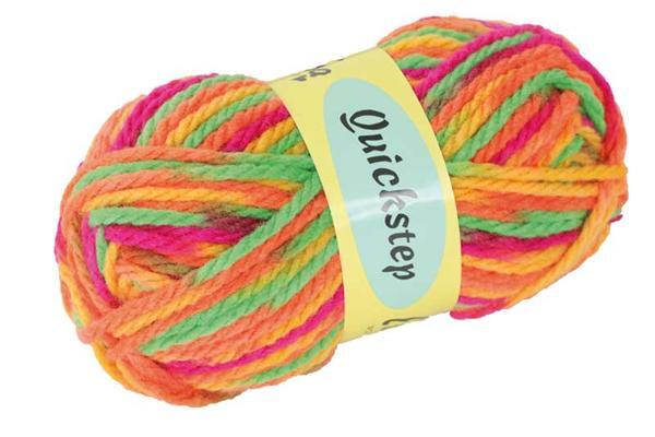 Wolle Quickstep - 50 g, Farbmix neon