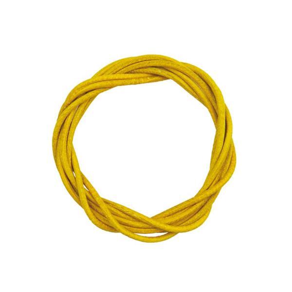 Lederband rund - ca. Ø 1,5 mm, gelb
