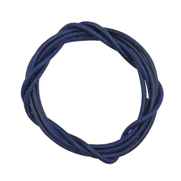 Lederband rund - ca. &#xD8; 2 mm, blau