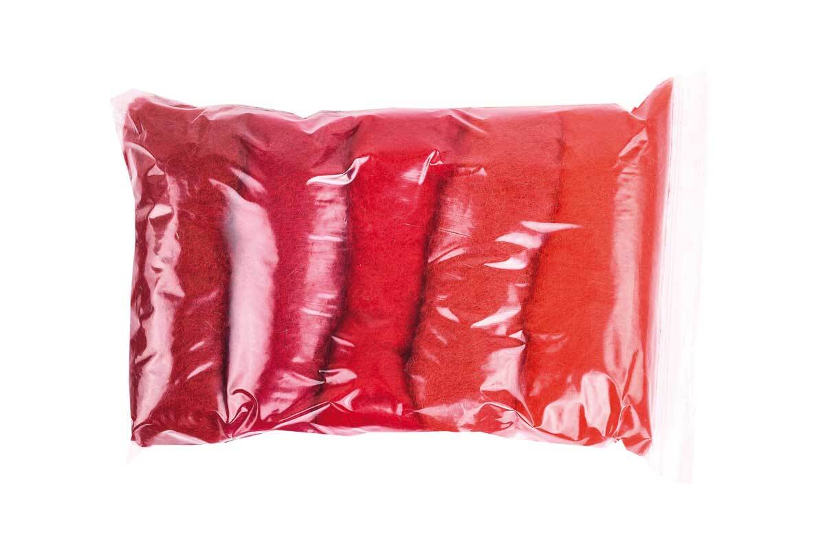 Sprookjeswol gemengd pakket 100 g, rode tinten
