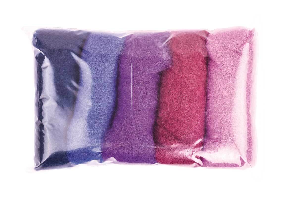 Sprookjeswol gemengd pakket 100 g, lila tinten