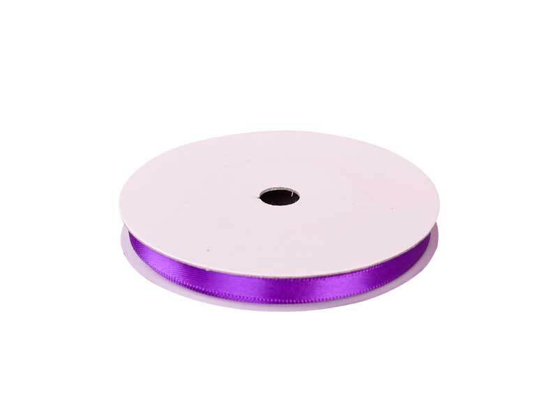 Rubans satin avec lisière - 6 mm, violet