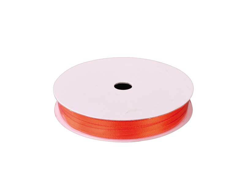 Satinband mit Webkante - 3 mm, orange