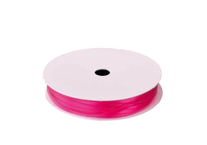 Rubans satin avec lisière - 3 mm, pink