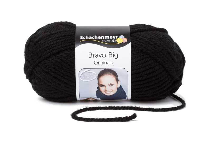 Wolle Bravo Big - 200 g, schwarz