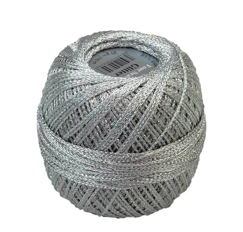 Fil &#xE0; crocheter - 25 g, argent