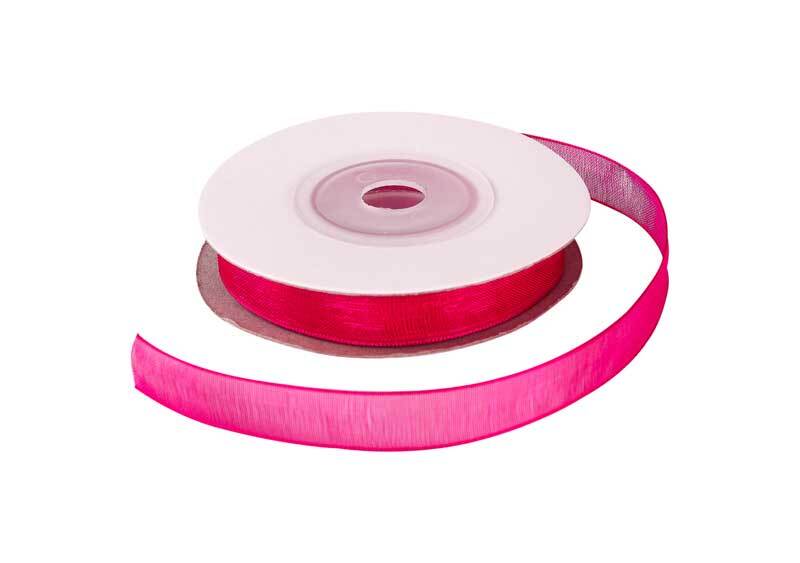 Organzaband, 10 mm - pink