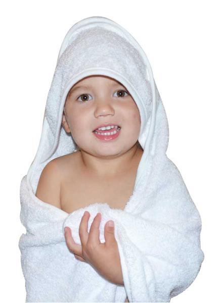 Serviette de bain bébé - 75 x 75 cm, blanc