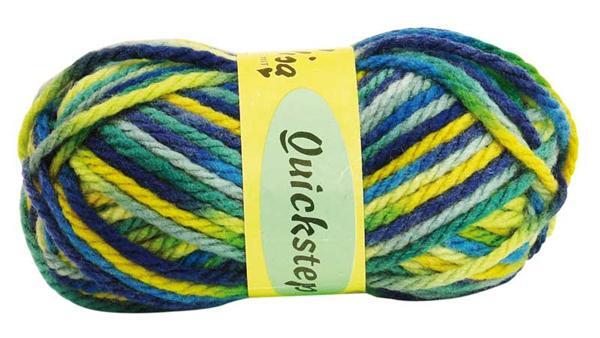 Wol Quickstep - 50 g, kleurenmix blauw - geel
