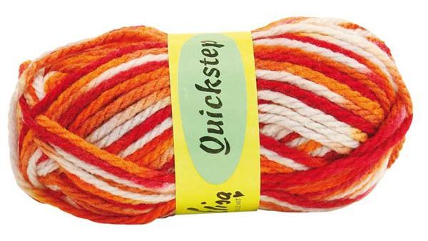 Wolle Quickstep - 50 g, Farbmix rot - orange