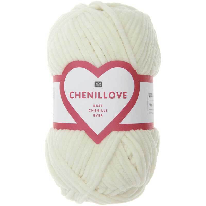 Chenille Wolle Creative Chenillove - 100 g, weiß