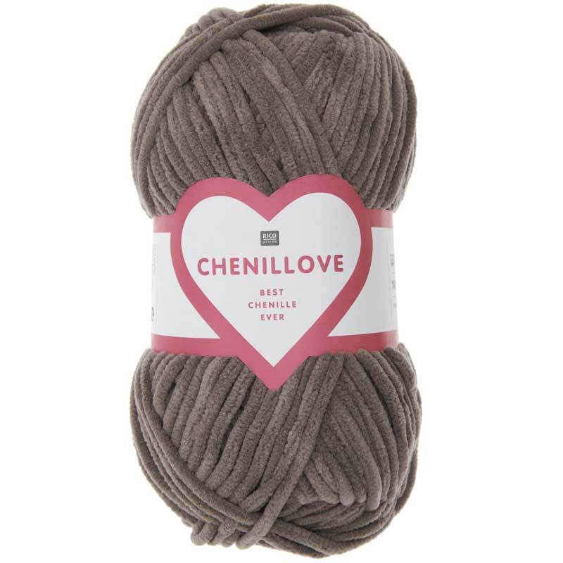 Chenille wol creatief Chenillove 100 g bruin