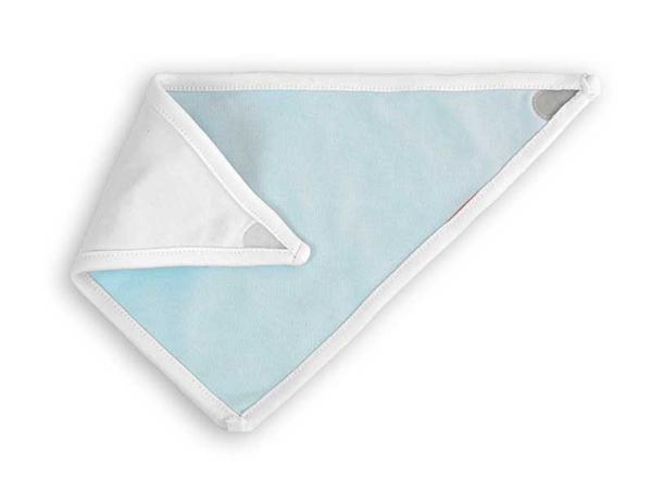 Bavoir bandana - 32 x 20 cm, blanc/bleu clair
