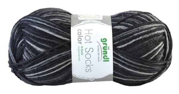 Sockenwolle Hot Socks color - 50 g, Farbmix schwa