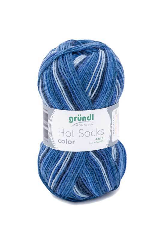 Sockenwolle Hot Socks color - 50 g, Farbmix blau