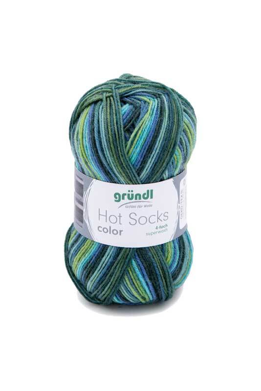 Sockenwolle Hot Socks color - 50 g, Farbmix grün-