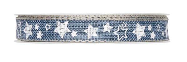 Druckband "Sterne" - 15 m, blau-weiß