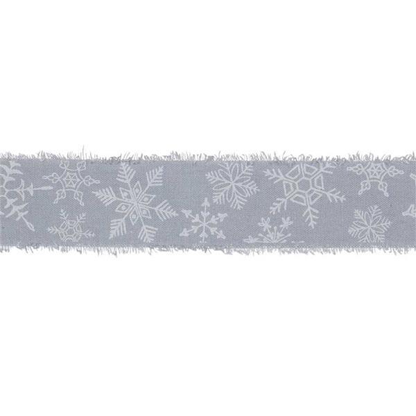 Ruban imprimé "Cristaux de glace" - 3 m,bleu-blanc