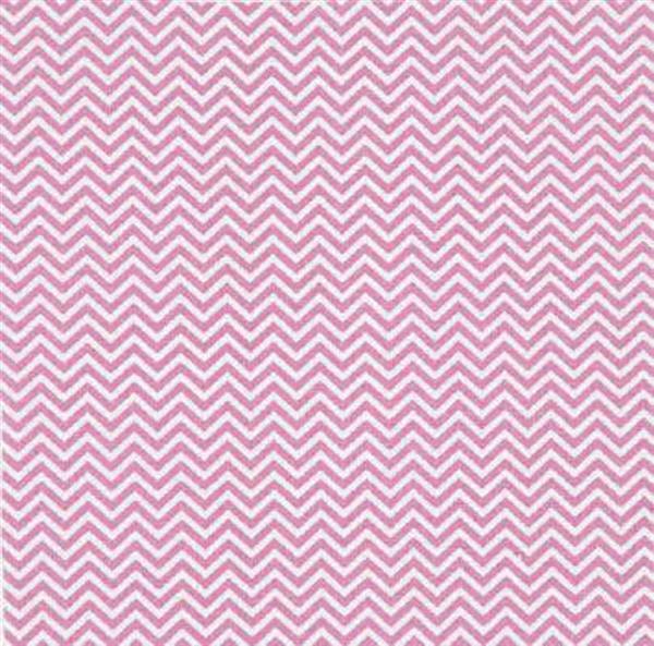 Tissu coton - imprimé, blanc/pink zigzag