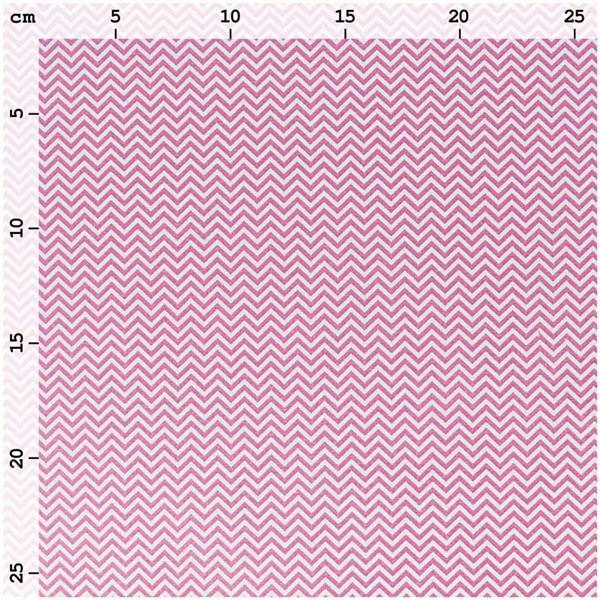 Tissu coton - imprimé, blanc/pink zigzag
