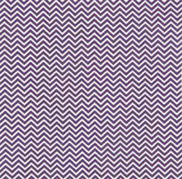 Baumwollstoff - bedruckt, wei&#xDF;/violett zickzack
