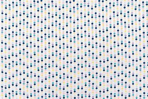 Tissu coton - imprimé, lignes de points bleu/lilas