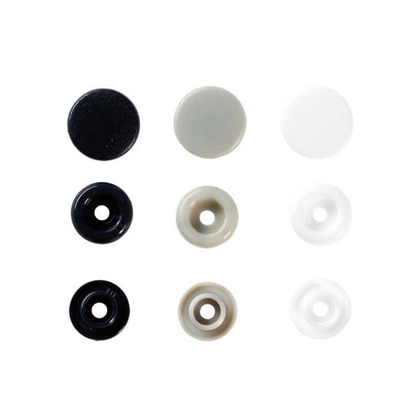 Boutons-pressions Color Snaps - 30 pces, tons gris