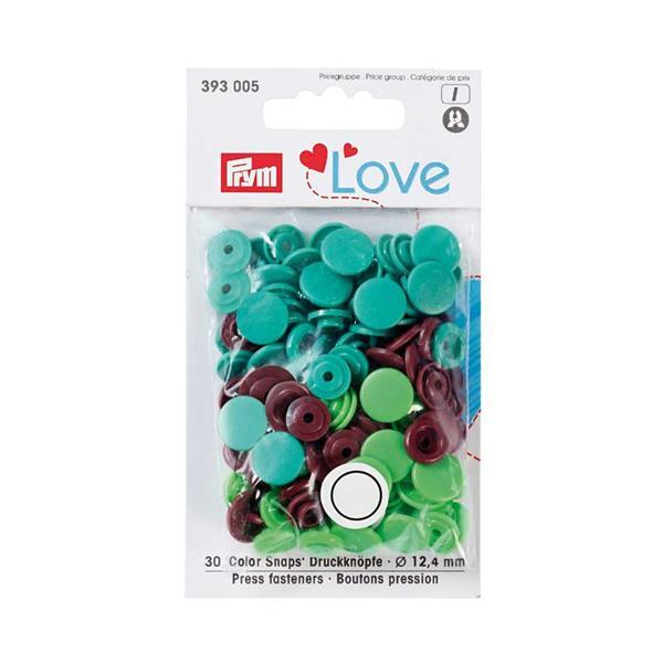 Boutons-pressions Color Snaps - 30 pces, tons vert