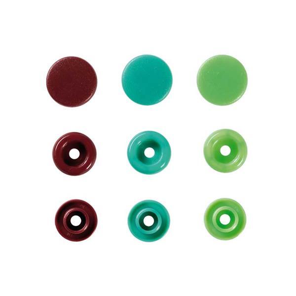Druckknöpfe Color Snaps - 30 Stk., Ø 12,4, grünmix
