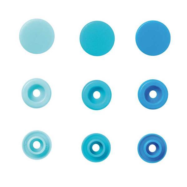 Boutons-pressions Color Snaps - 30 pces, tons bleu