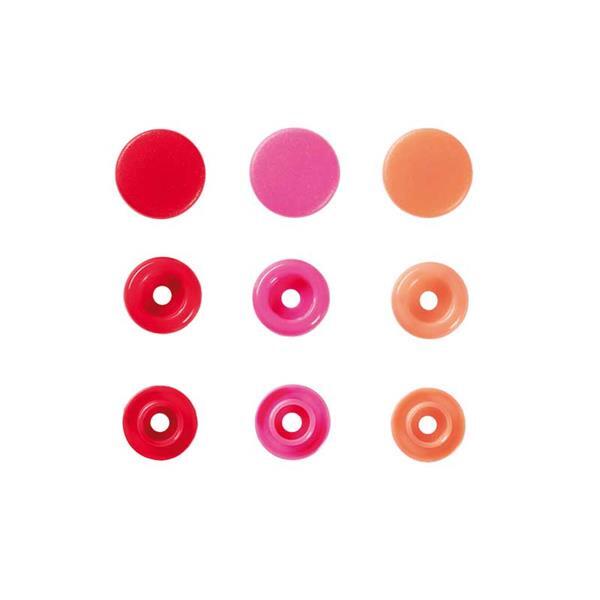 Drukknopen Color Snaps - 30 st., Ø 12,4 roodmix