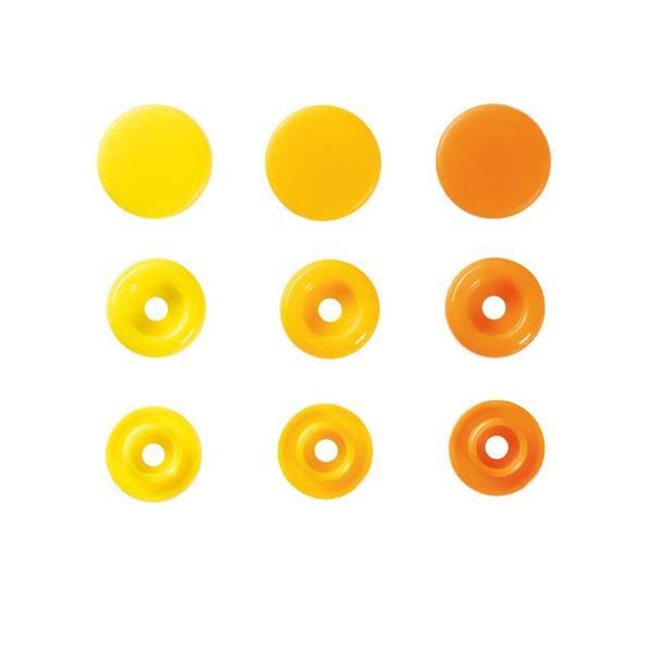 Druckknöpfe Color Snaps - 30 Stk., Ø 12,4, gelbmix
