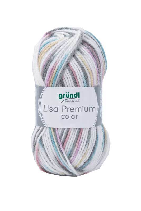 Laine Lisa Color - 50 g, gris-rosé-bleu clair