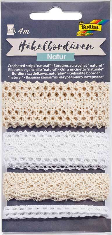 Bordure crochet&#xE9;e - 4 m, naturel