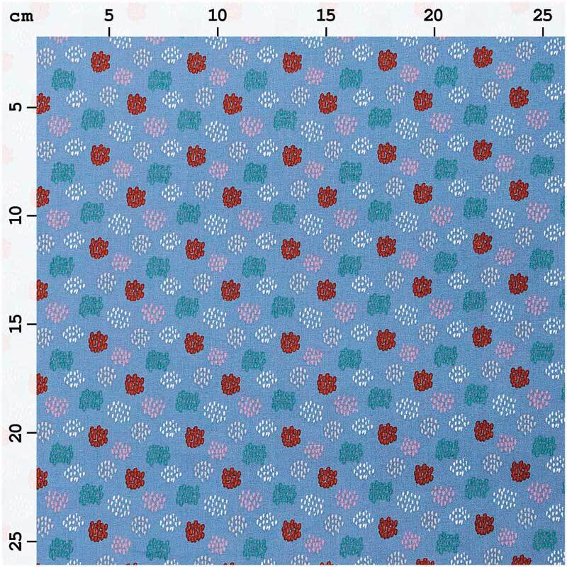 Tissu coton - imprimé, bleu/motif graphique