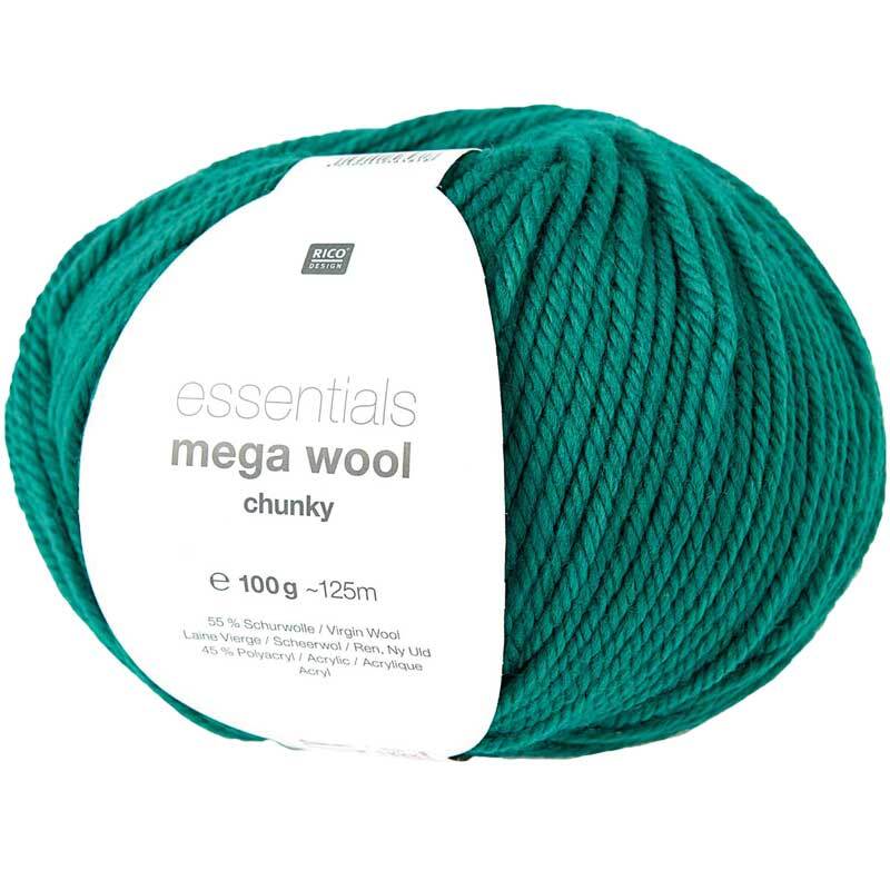 Wolle Essentials Mega Wool - 100 g, gr&#xFC;n