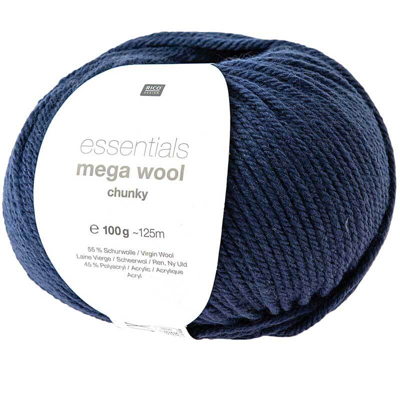 Wolle Essentials Mega Wool - 100 g, blauw