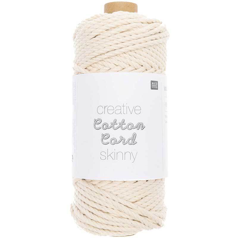 Makrameekordel Cotton Cord Skinny - Ø 3 mm, natur