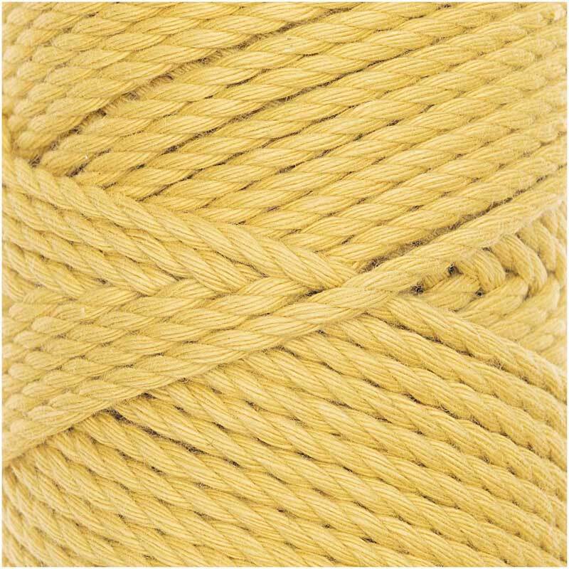 Makrameekordel Cotton Cord Skinny - Ø 3 mm, gelb