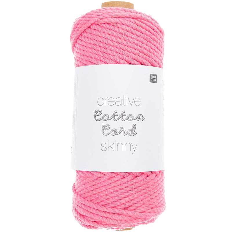 Makrameekordel Cotton Cord Skinny - &#xD8; 3 mm, pink