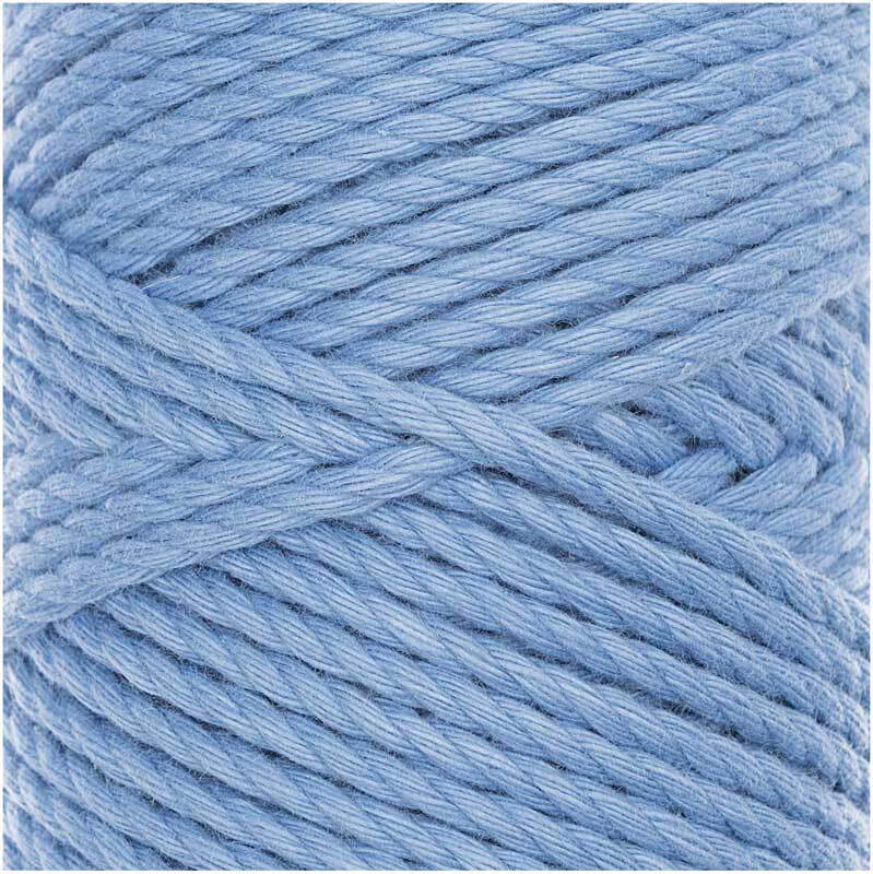 Makrameekordel Cotton Cord Skinny - Ø 3 mm, blau