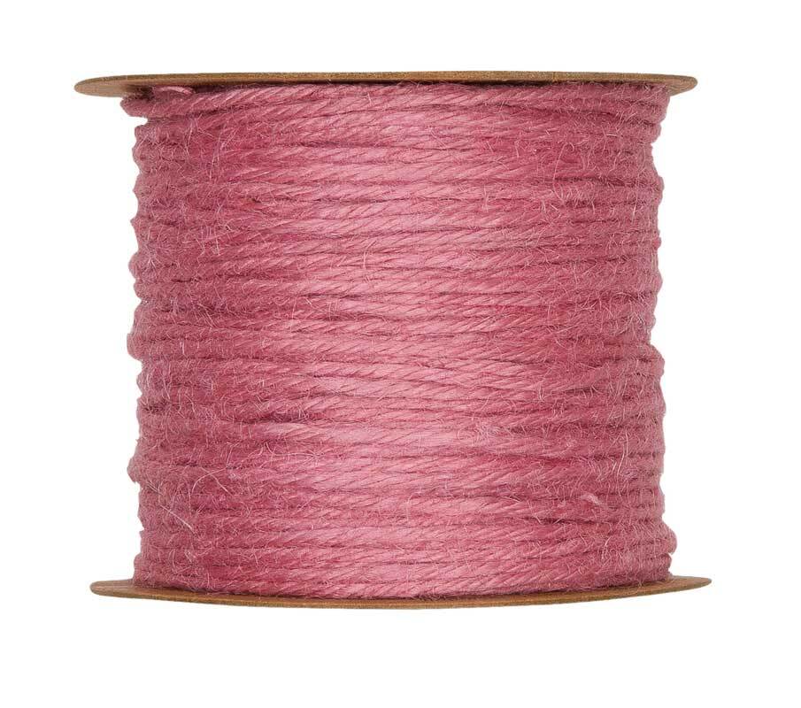 Jutekordel - Ø 2 mm, rosa