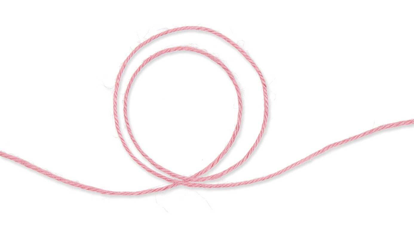 Jute koord - Ø 2 mm, roze