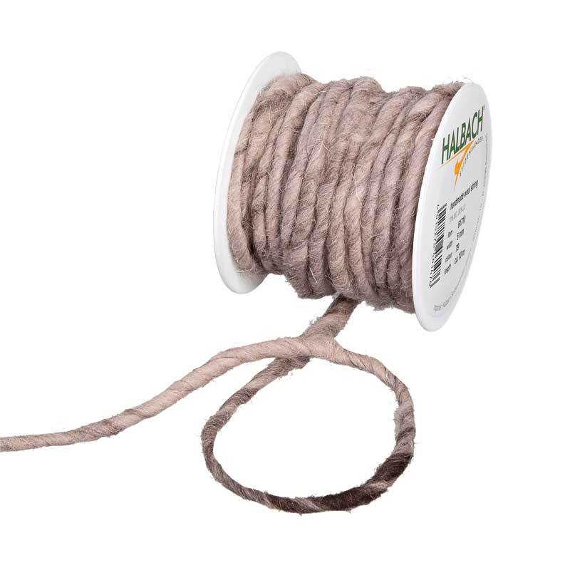 Cordon en laine feutrée, Ø env. 5 mm, naturel