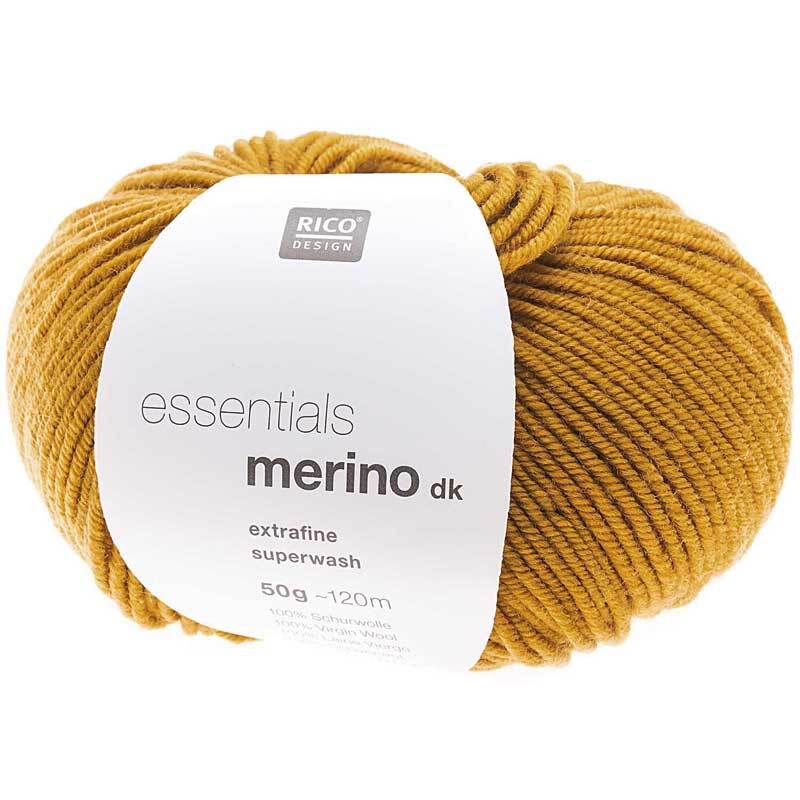 Wol Essentials Merino DK - 50 g, mosterdgeel